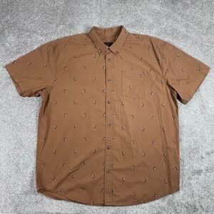 Prana Button Up Shirt Mens XXL Rock Climbing Bouldering Carabiner Organic Cotton